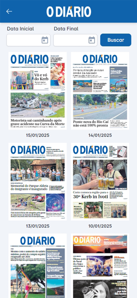 Jornal - O Diário - Arquivo de edições do jornal digital Jornal O Diário.