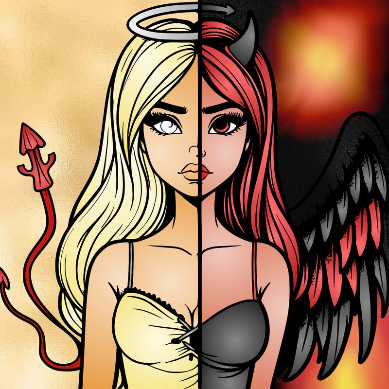 devil vs angel realistic girl