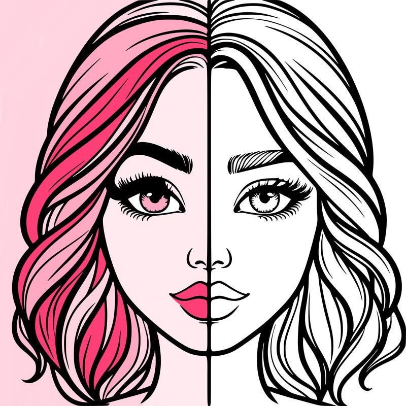 realistic girl split half