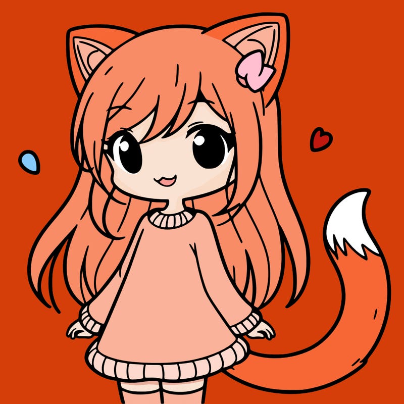 girl with cat ears and tail