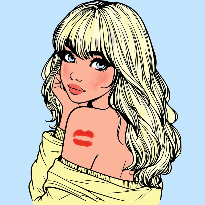 realistic girl with bangs looking over her shoulder