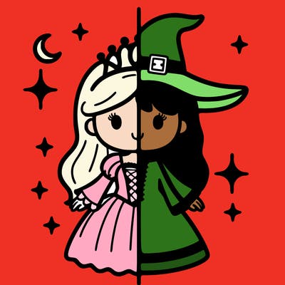 split princess and witch