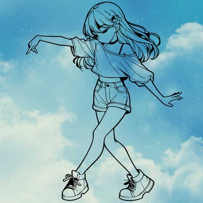 realistic girl danceing