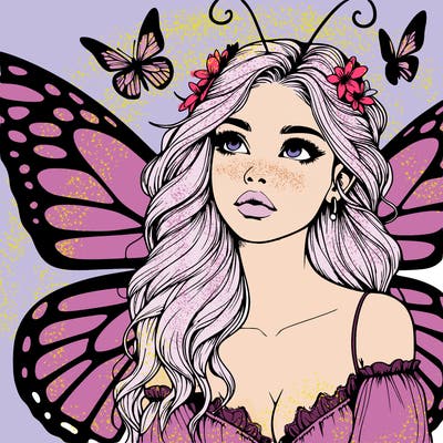 butterfly fairy realistic girl