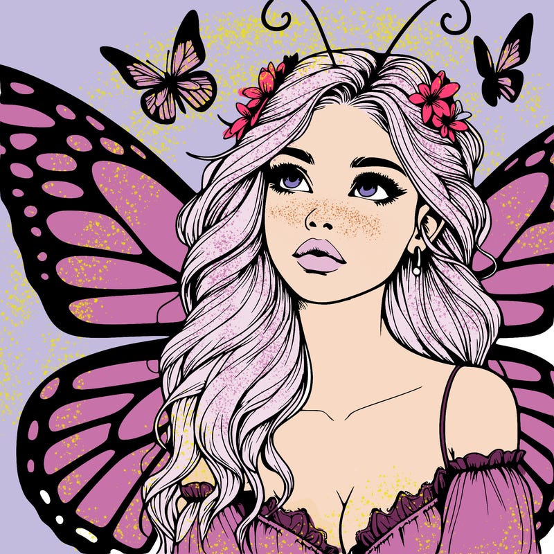 butterfly fairy realistic girl
