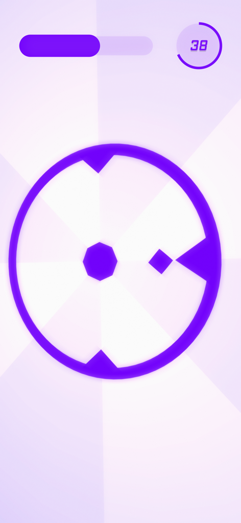 O-VOID - O-VOID gameplay showing a purple minimalist geometric level with a circular track and spikes
