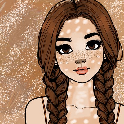 realistic girl with braids