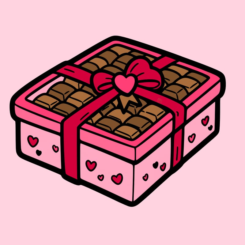 a box of chocolate for valentines day
