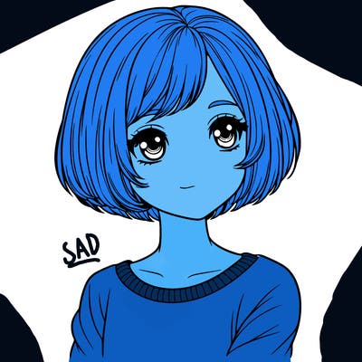 realistic girl with short hair