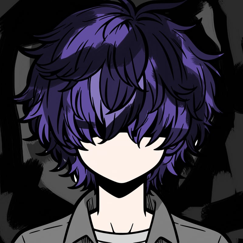 manga boy fluffy hair covering his eyes