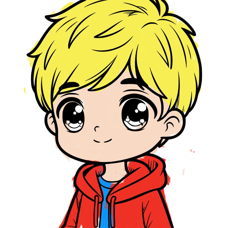a drawing of the cute boy