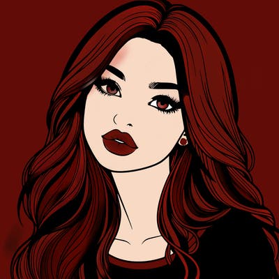 realistic girl with hair on her hair and lips