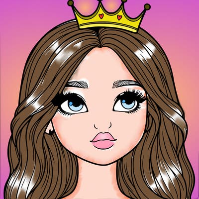 a realistic girl with a crown on