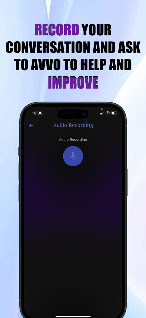 AvvoGPT - AI for Lawyers - AvvoGPT app interface showing a voice recording feature for legal conversation analysis
