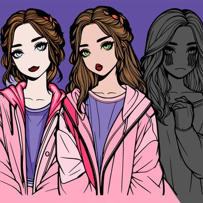 aesthetic girl realistic