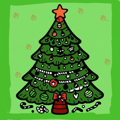 christmas tree with lots of details