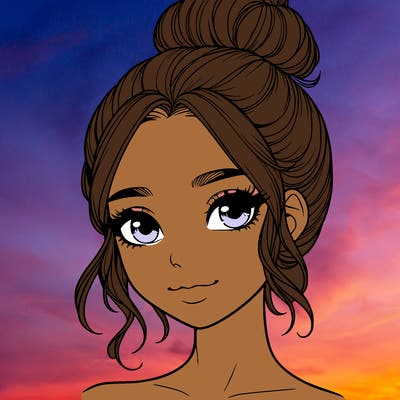 realistic pretty girl with hair in bun