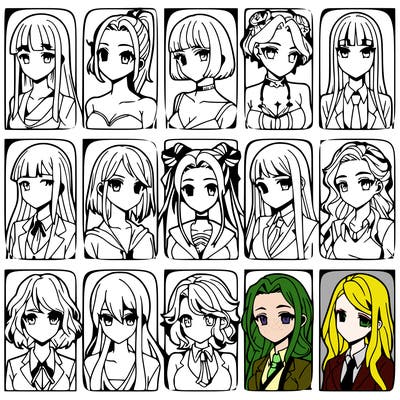 girls that look diffrent anime