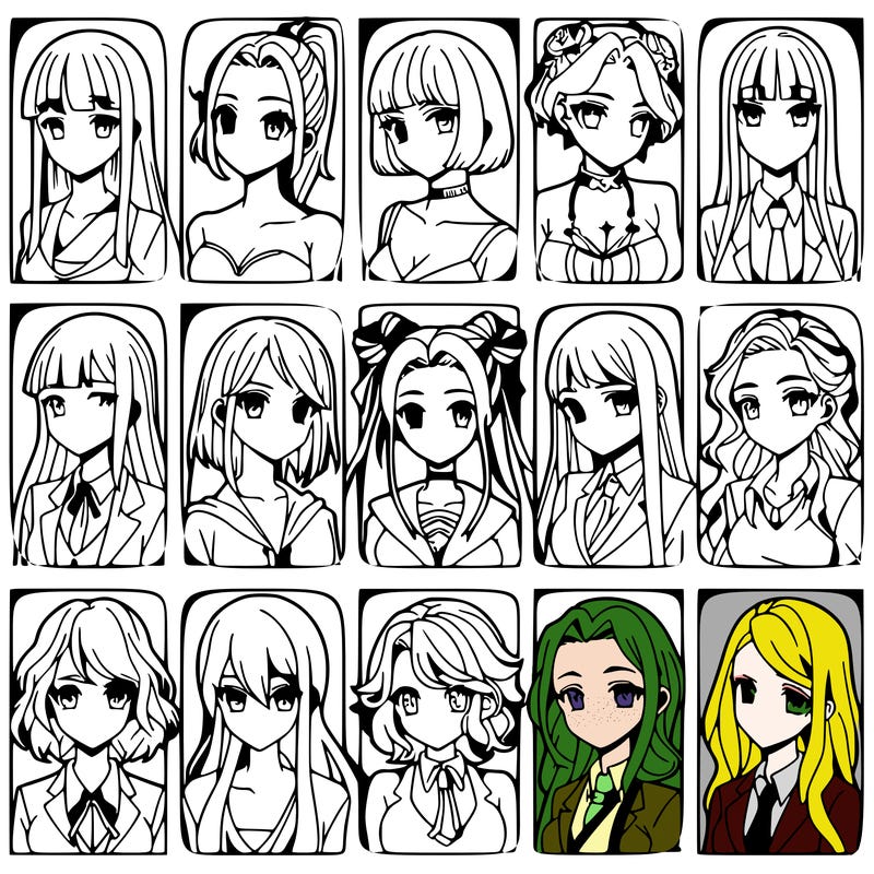 girls that look diffrent anime