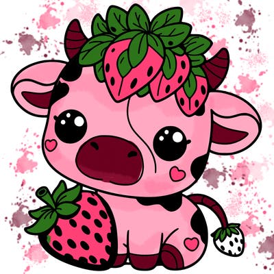cute strawberry cow
