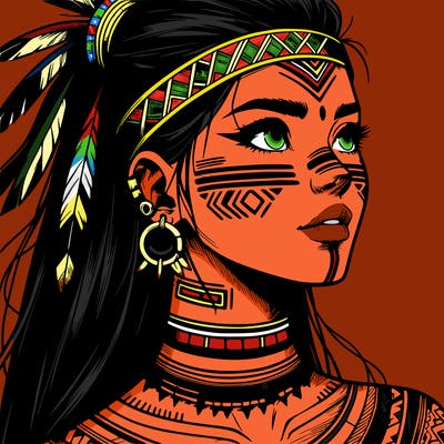 realistic tribal manga woman