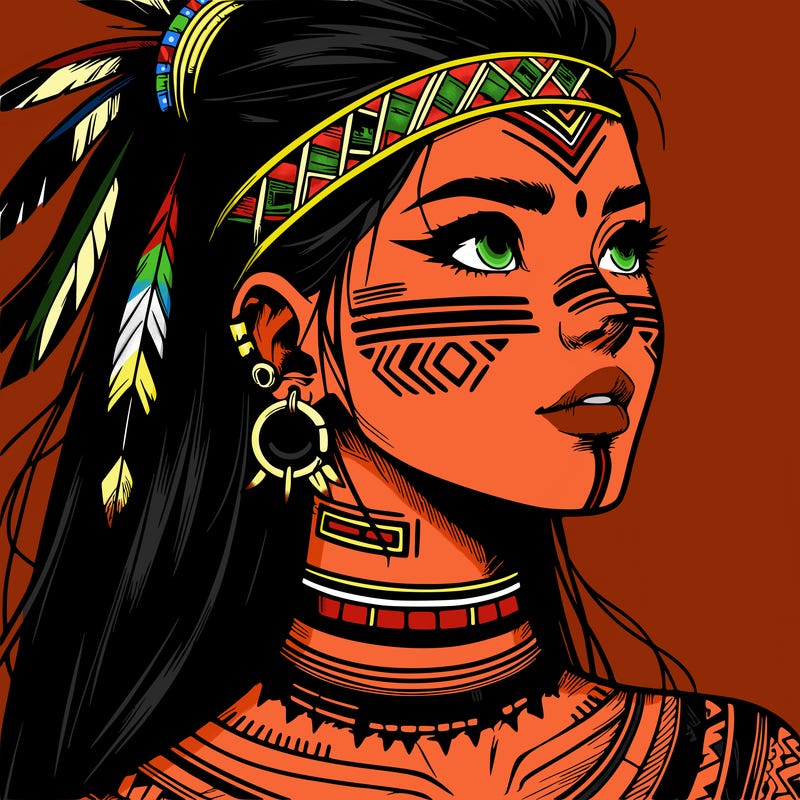 realistic tribal manga woman