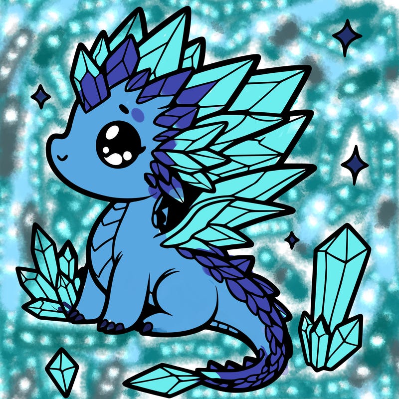 little cute crystal dragon