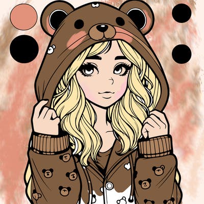 realistic girl in a animal pjs hoodie