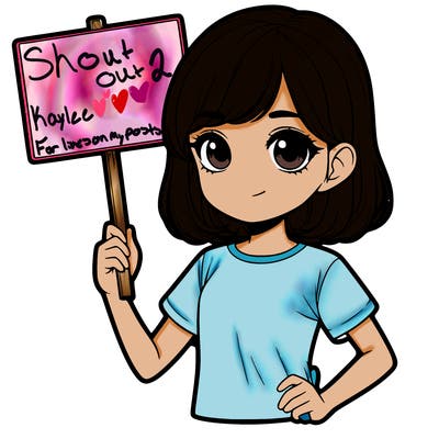 realistic girl holding up a sign