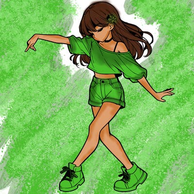 realistic girl danceing