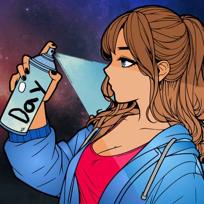 a realistic girl spray, painting