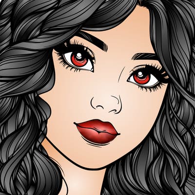 beautiful realistic girl close up to the camera with wavy hair,