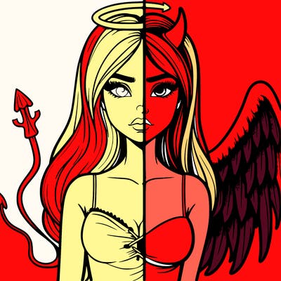devil vs angel realistic girl