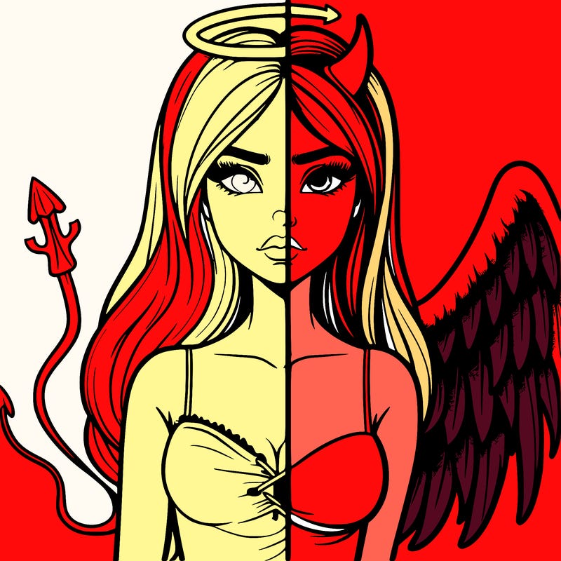 devil vs angel realistic girl