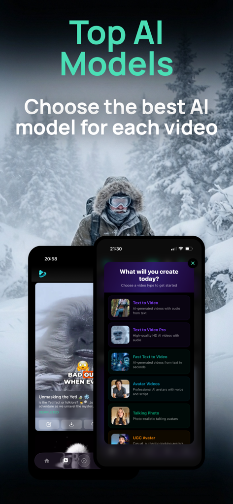 Video Studio - Lemon Vid AI - Interface of Lemon Vid AI showing different AI video generation models like Text to Video and Avatar Videos