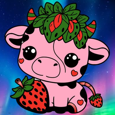 cute strawberry cow