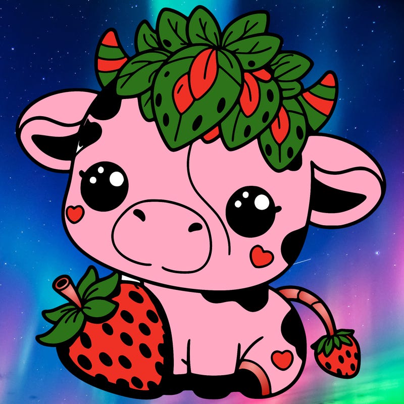 cute strawberry cow