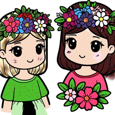 girl with flowers crown