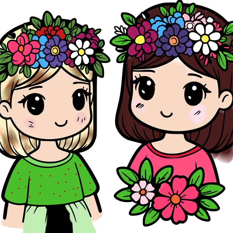 girl with flowers crown