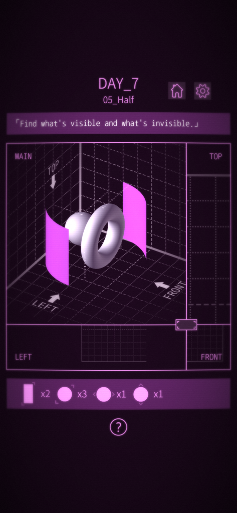 Viewport - The Game - Isometric gameplay view of Viewport The Game featuring a 3D geometry puzzle and technical CAD-inspired UI.