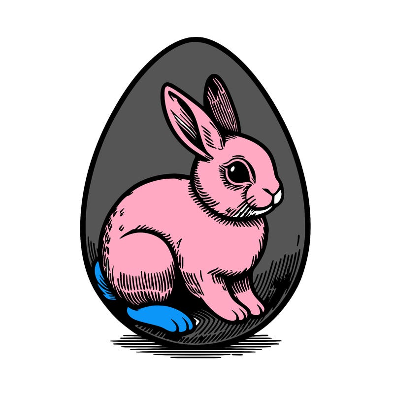 realistic rabbit easter egg