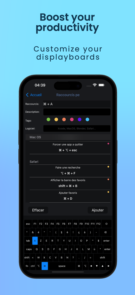 Notes Book PRO - Notes Book PRO app interface showing keyboard shortcut customization and management features.