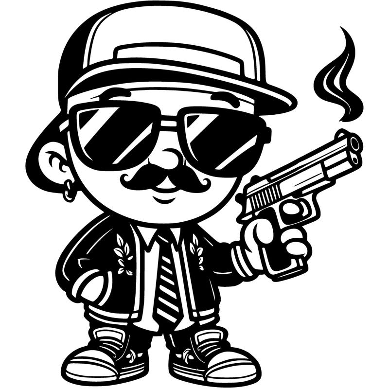cool gangster cartoon