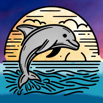 dolphin in a sunset