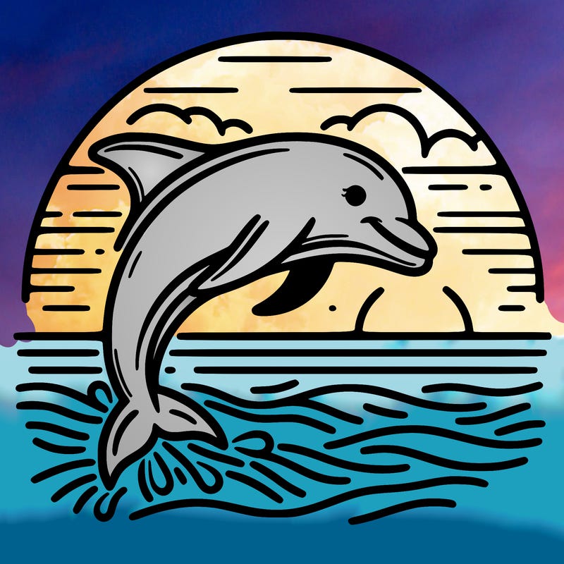 dolphin in a sunset