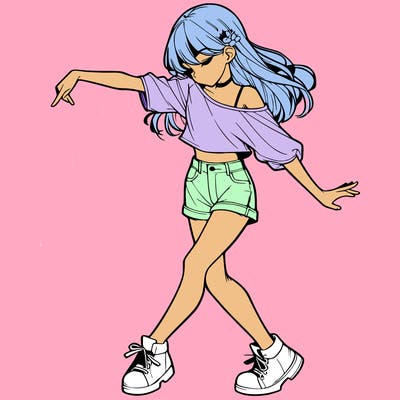 realistic girl danceing
