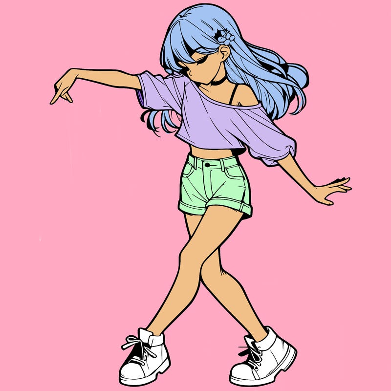realistic girl danceing