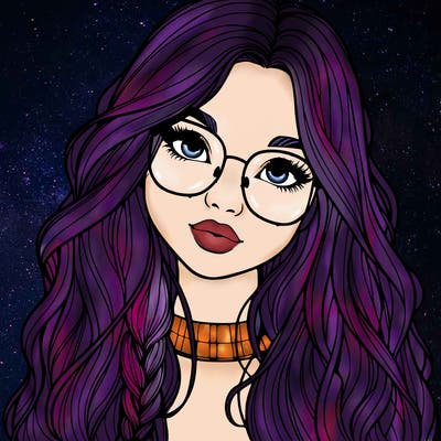 girl with long hair and freckles and glasses realistic