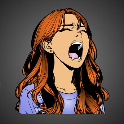 screaming realistic, girl