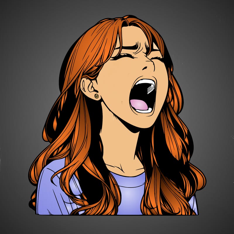 screaming realistic, girl